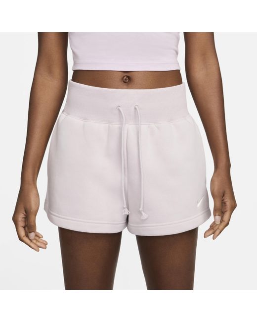 Shorts dal fit ampio a vita alta sportswear phoenix fleece di Nike in White