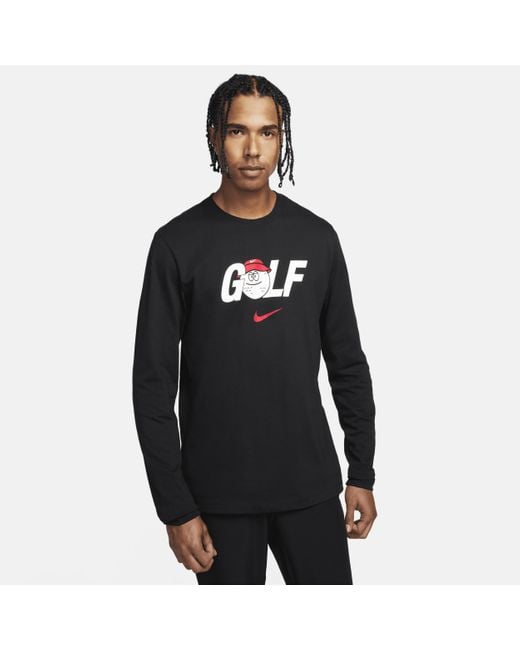 Nike Black Long-sleeve Golf T-shirt for men