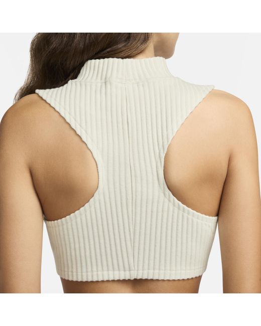 Nike Natural Sportswear Chill Knit Tight Mock-neck Ribbed Cropped Tank Top