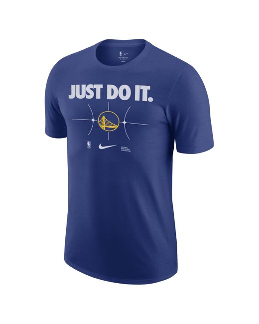 Nike Blue Golden State Warriors Essential Nba T-shirt Cotton for men