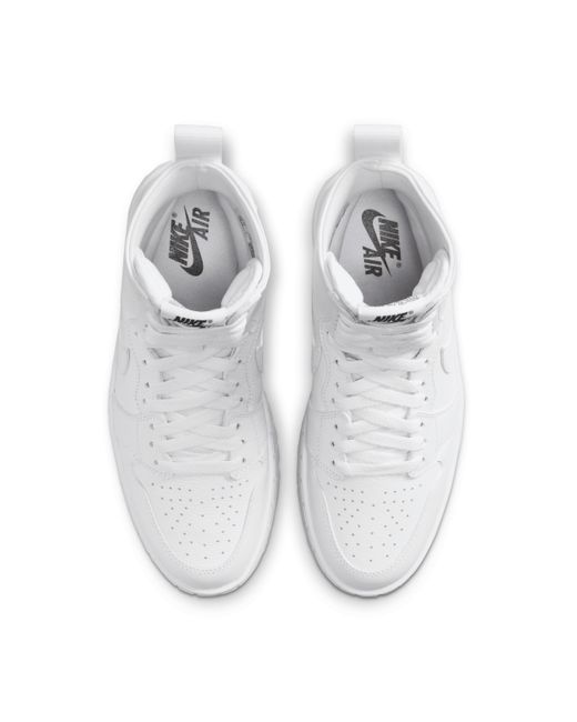 Nike Gray Air Jordan 1 Brooklyn Boot Leather
