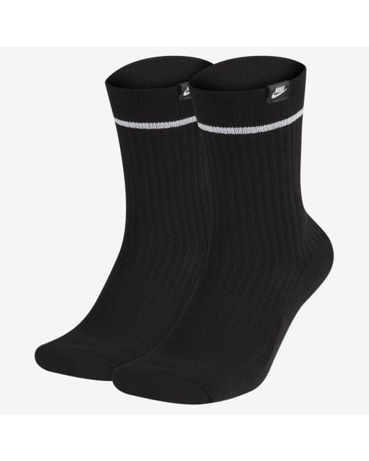 Nike Black Sneaker Sox Essential Crew Socks - 2 Pack for men