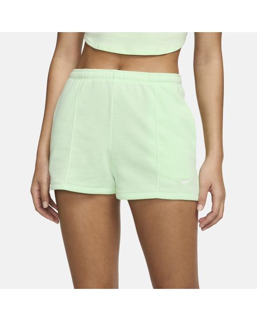Nike Green Sportswear Chill Terry High-waisted Slim 2" French Terry Shorts