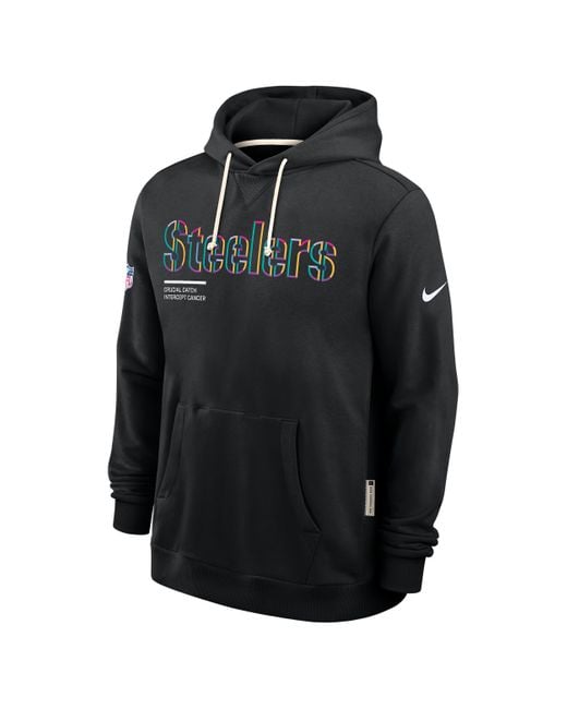Nike Black Pittsburgh Steelers Crucial Catch Sideline Dri-Fit Nfl Pullover Hoodie for men