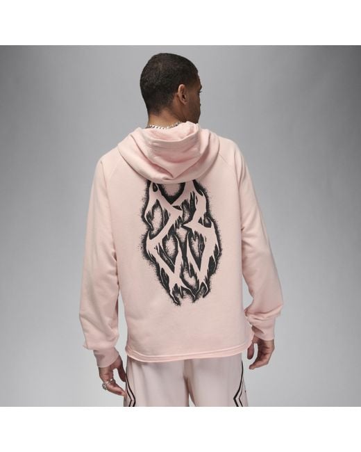 Felpa pullover in fleece con cappuccio e grafica jordan dri-fit sport di Nike in Pink da Uomo