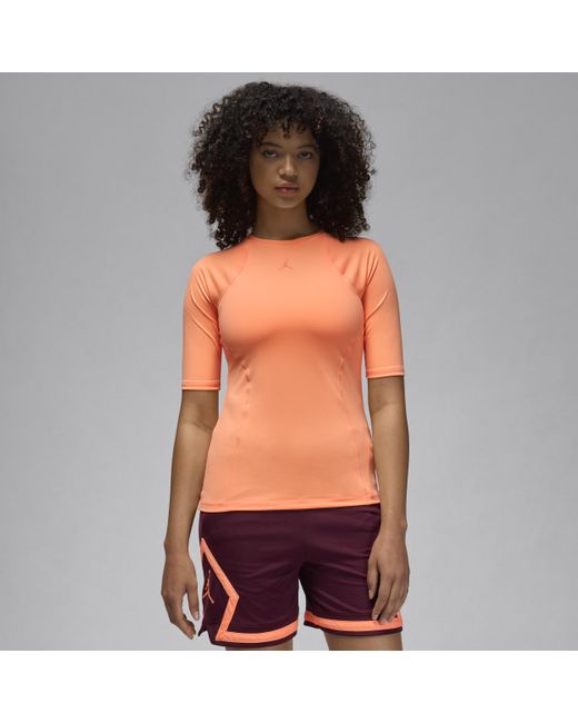 Top double threat a manica corta jordan sport di Nike in Orange