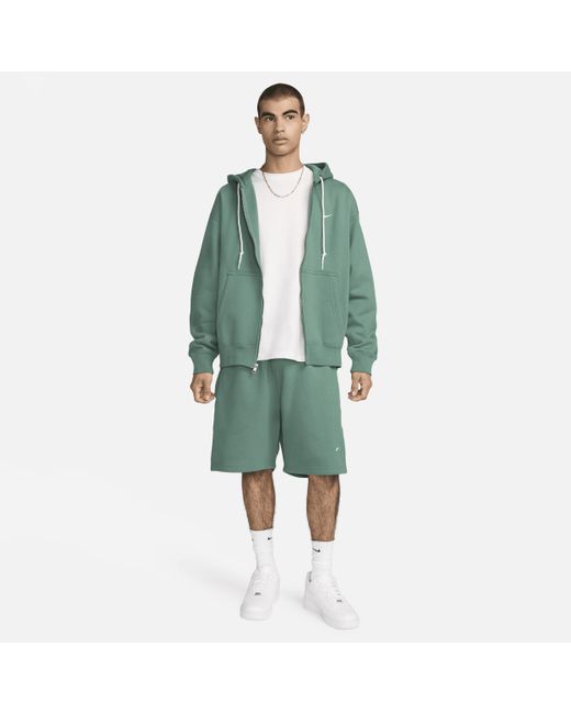 Nike Green Solo Swoosh Fleece Shorts Cotton for men
