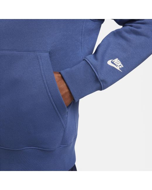 Nike Blue Sportswear Club Fleece Pullover Graphic Hoodie for men