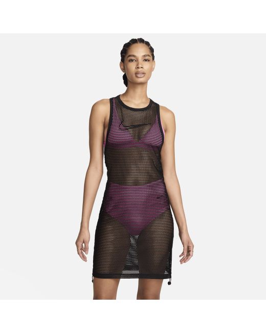 Nike Purple Swim Mesh Cover-up Dress