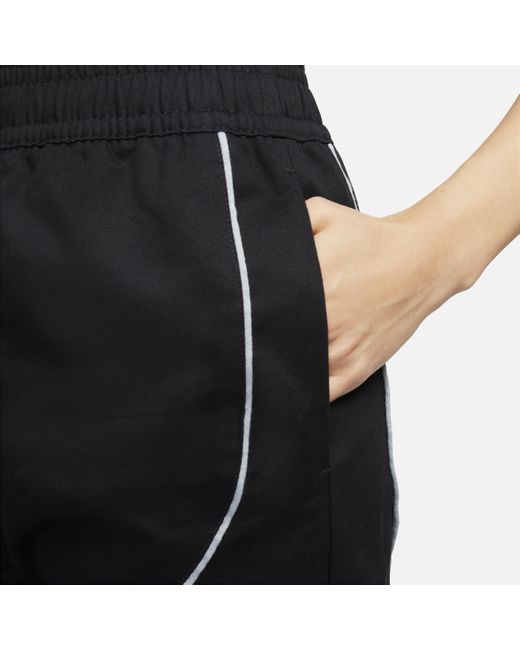 Nike Black Sportswear High-waisted Woven Trousers Cotton