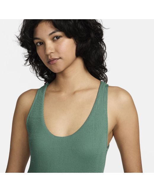 Nike Green Swim Elevated Essential Cross-back One-piece Swimsuit
