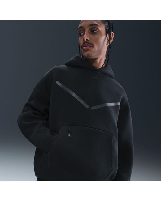 Nike Blue Tech Pullover Hoodie With Reflective Accents for men