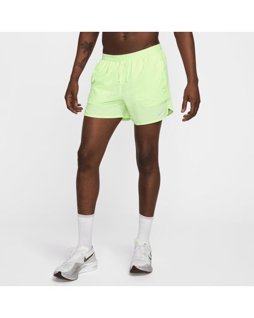 Nike Yellow Stride Dri-Fit 13Cm (Approx. Brief-Lined Running Shorts for men