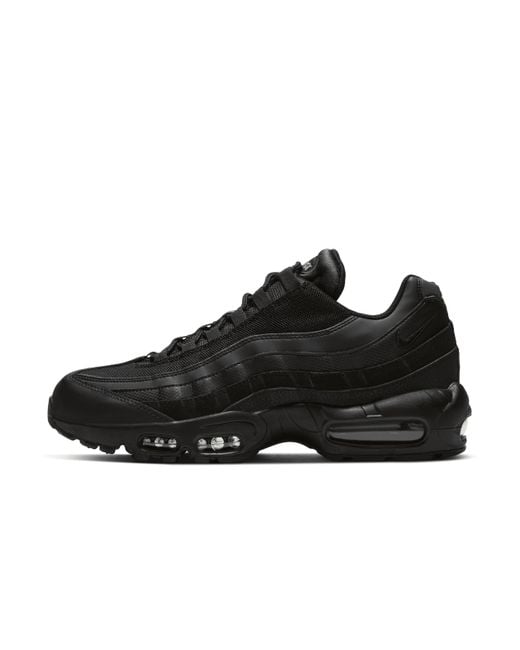 Nike Air Max 95 Leather, Suede And Woven Mid-top Trainers in Black for Men  | Lyst UK