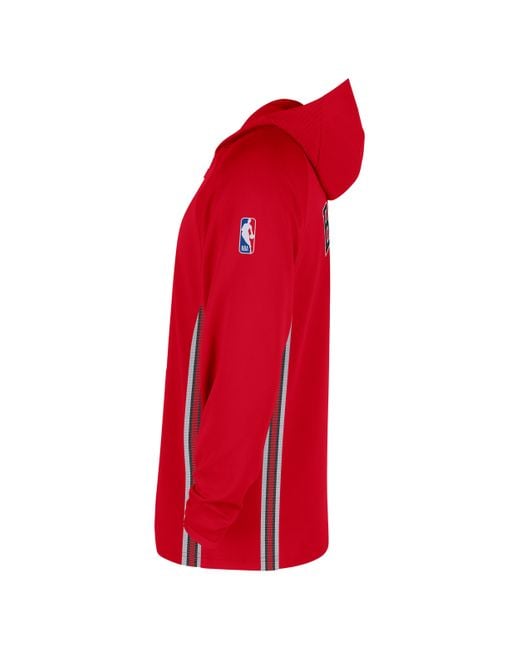 Nike Red Chicago Bulls Zoned Dri-Fit Nba 1/4-Zip Hoodie for men
