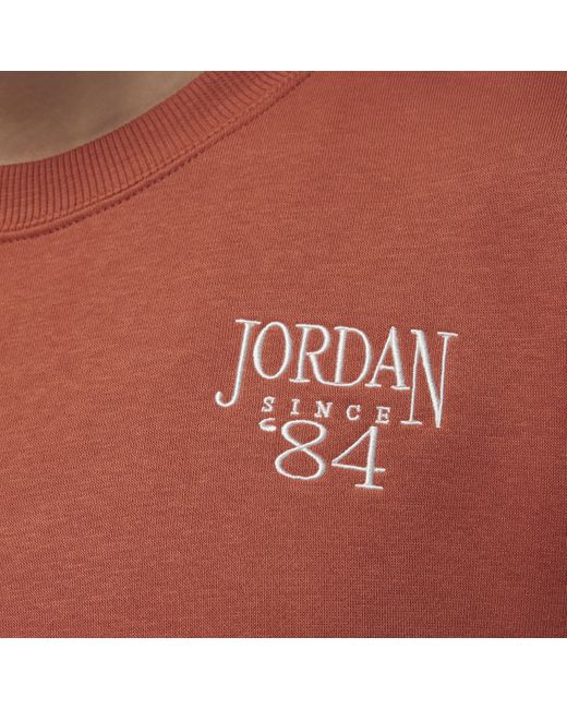 Felpa a girocollo jordan brooklyn fleece di Nike in Red