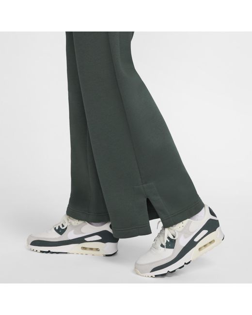 Nike Green Sportswear Phoenix Fleece High-waisted Wide-leg Sweatpants