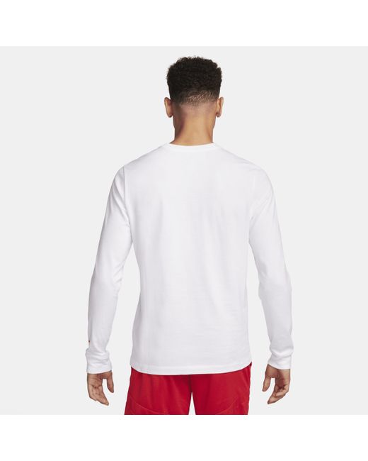 T-shirt a manica lunga lebron di Nike in White da Uomo