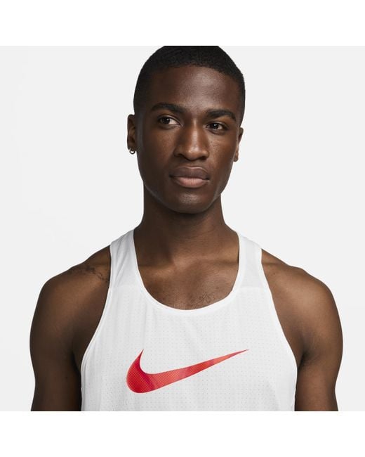 Nike White Fast Run Energy Running Singlet for men