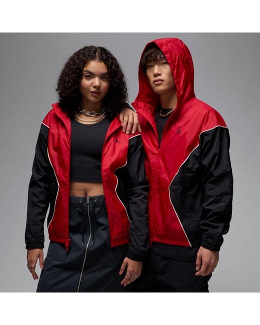Nike Red Brooklyn Hooded Draft Jacket for men