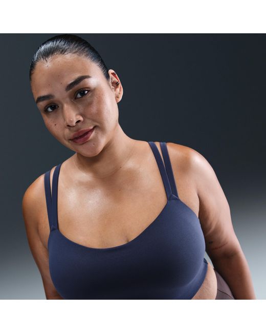 Nike Blue Zenvy Strappy Light-Support Padded Sports Bra (Plus Size)
