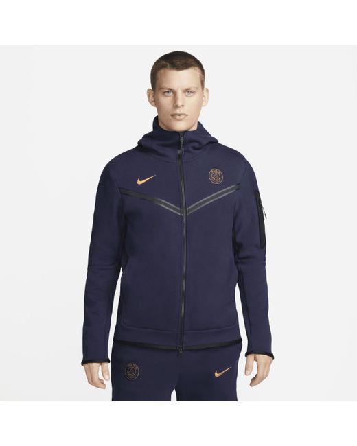 Nike Blue Paris Saint-germain Tech Fleece Windrunner Full-zip Hoodie Cotton for men