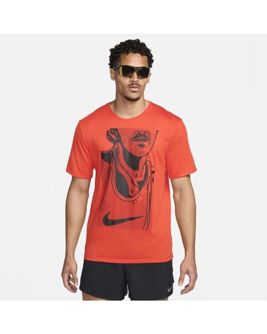 Nike Red Rise 365 Run Energy Short-sleeve Running Top for men