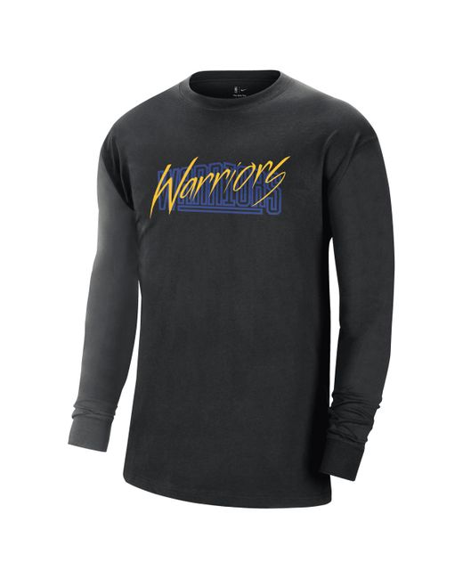 Nike Golden State Warriors Courtside Nba Longsleeve Max90 Tshirt In