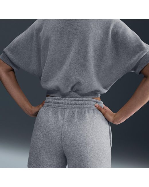 Nike Blue Sportswear Phoenix Fleece Mid-Rise 4" Shorts