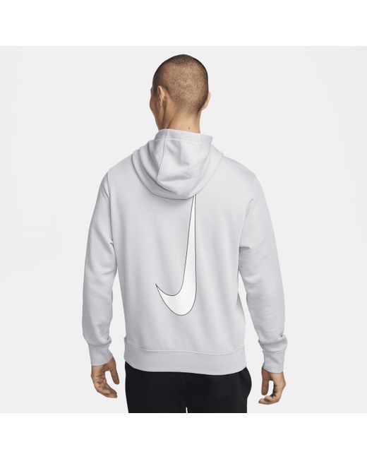 Nike Gray Club Pullover French Terry Soccer Hoodie for men