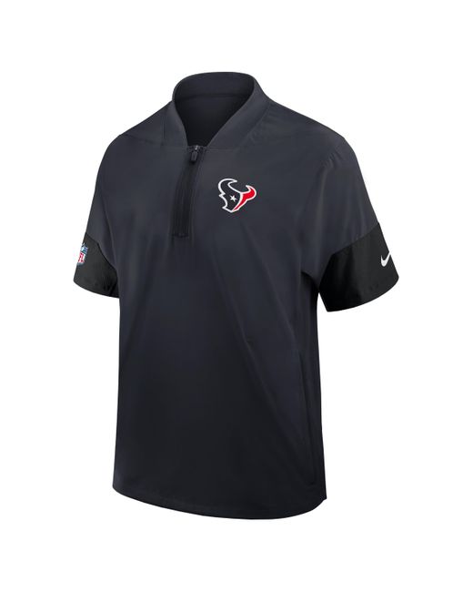 Nike Blue Houston Texans Sideline Coach Nfl 1/2-Zip Short-Sleeve Jacket for men