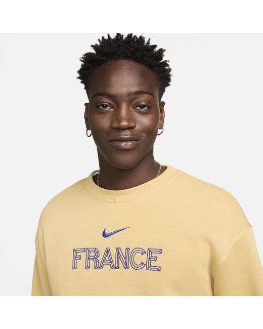 Nike Yellow Fff Phoenix Fleece Football Oversized Crew-neck Sweatshirt