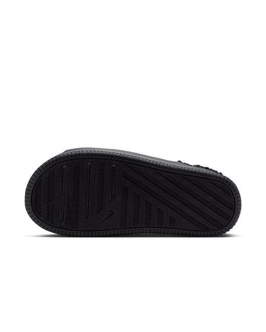 Nike Black Calm Elevation Fur Slides