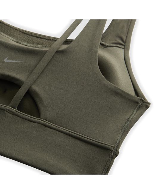 Nike Green Zenvy Medium-support Padded Longline Sports Bra Nylon