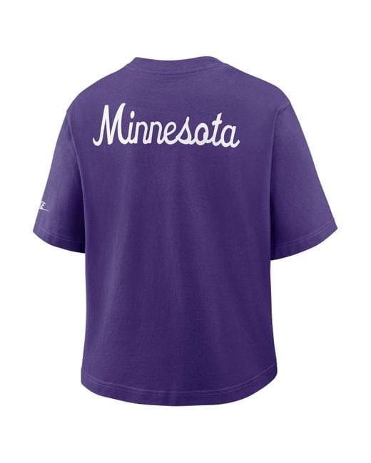Nike Purple Minnesota Vikings Rewind Pocket Boxy Nfl T-Shirt