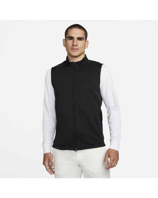 Nike Thermafit Victory 1/2zip Golf Vest in Black,Black,White (Black