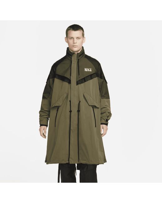 Nike X Sacai Trench Jacket In Green, for Men | Lyst