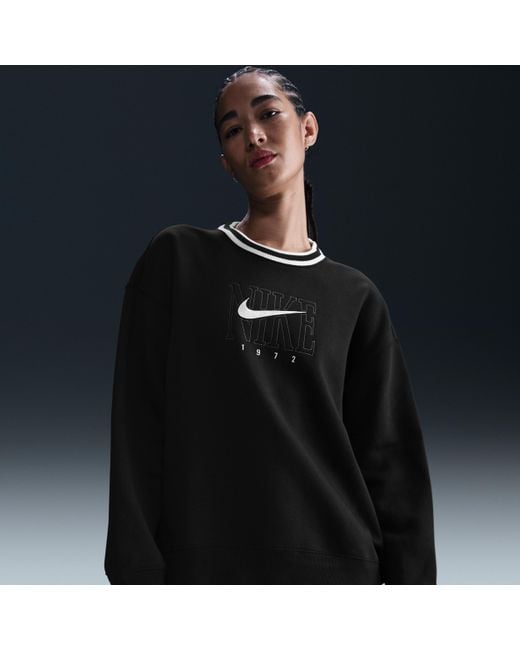 Nike Blue Sportswear Phoenix Fleece Oversized Graphic Crew-Neck Sweatshirt