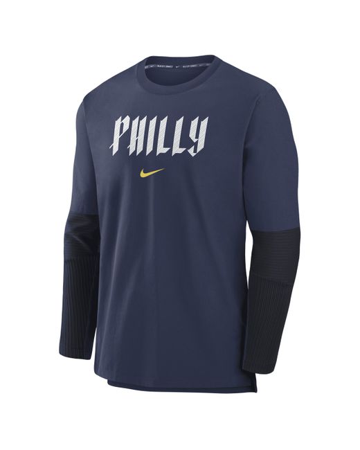 Nike Blue Philadelphia Phillies Authentic Collection City Connect Player Dri-fit Mlb Pullover Jacket for men