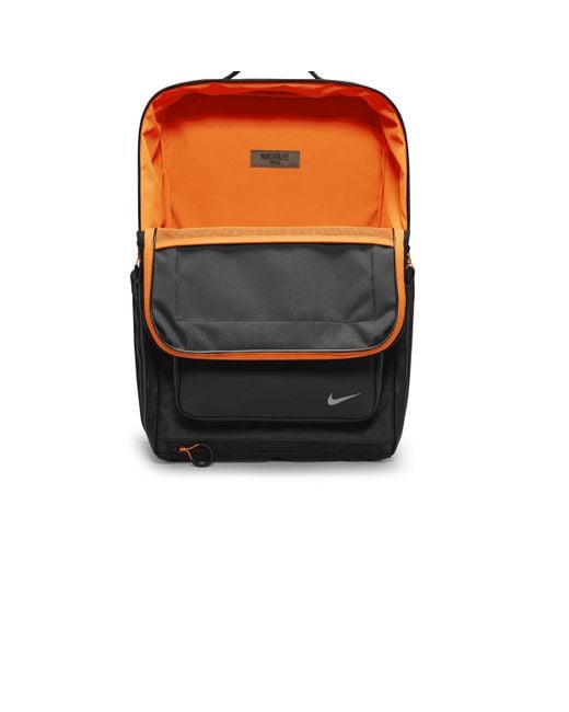 Orange and black nike backpack top