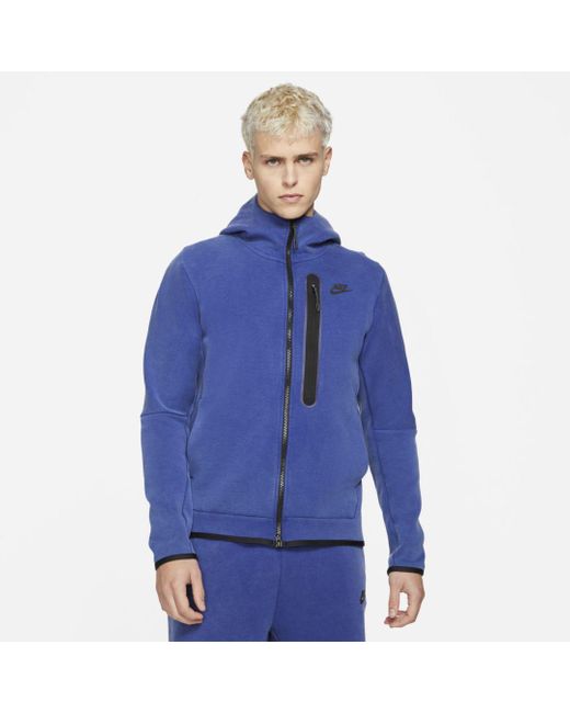 Nike Sportswear Tech Fleece Washed Full-zip Hoodie in Blue for Men