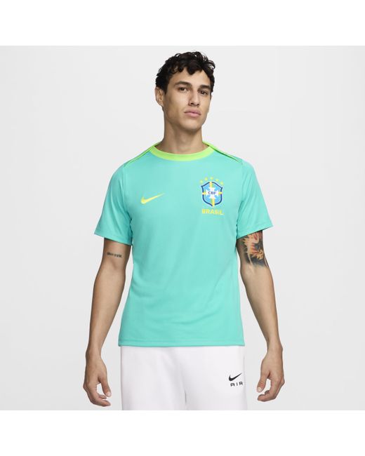 Nike Green Brazil Academy Pro Dri-fit Soccer Top for men