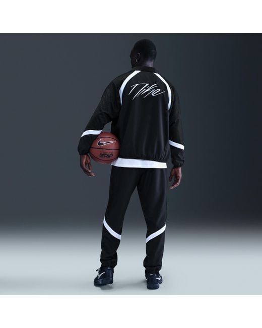 nike woven basketball pants black