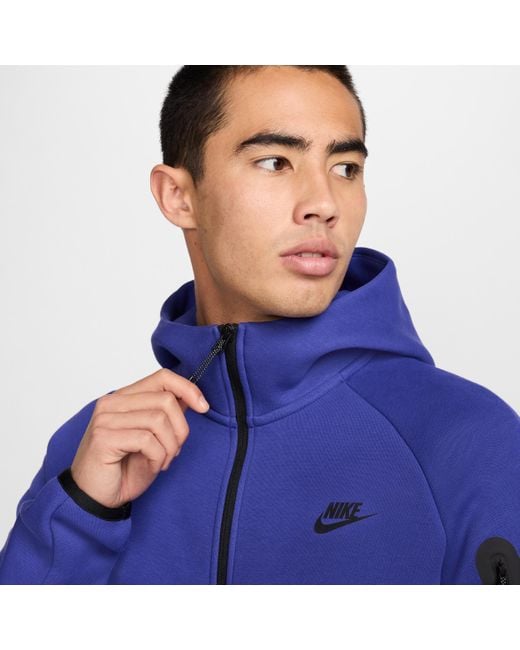 Nike Blue Tech Fleece Hoodies for men