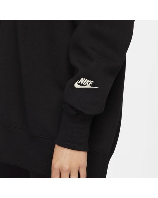 Nike Black Sportswear Phoenix Fleece Oversized Crew-neck Sweatshirt