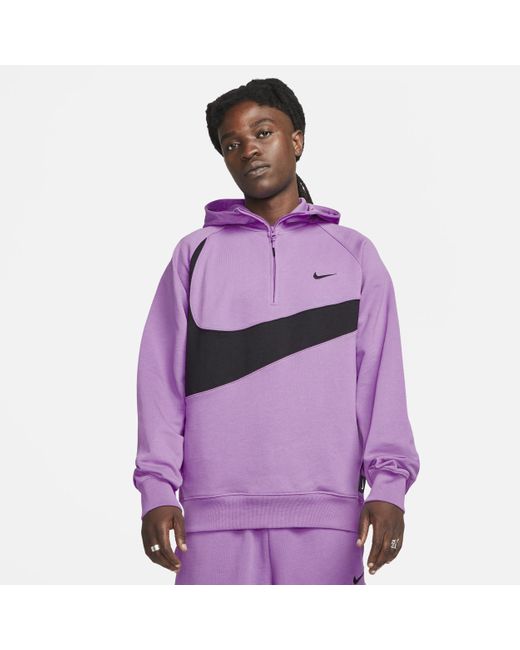 Nike Swoosh 1/2-zip Fleece Hoodie In Purple, for Men | Lyst