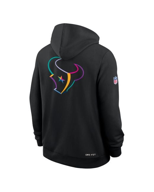 Nike Black Houston Texans Crucial Catch Sideline Dri-Fit Nfl Pullover Hoodie for men