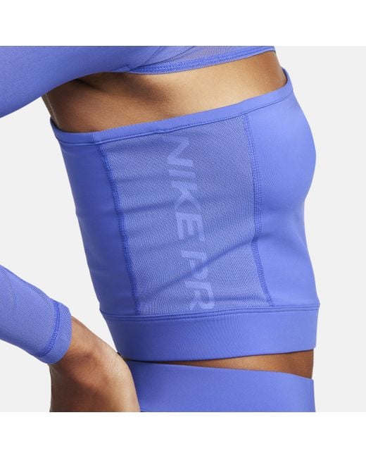 Nike Blue Pro Long-sleeve Cropped Top
