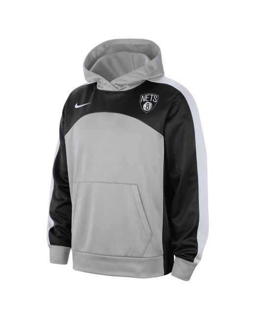 Nike Black Brooklyn Nets Starting 5 Therma-fit Nba Graphic Hoodie for men