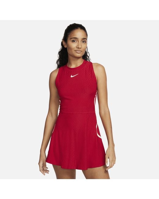 Nike Red Court Slam Dri-fit Tennis Dress